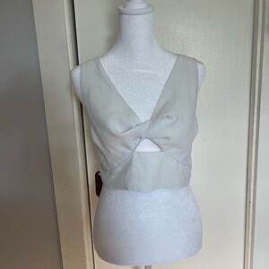 White Cut Out Crop Top